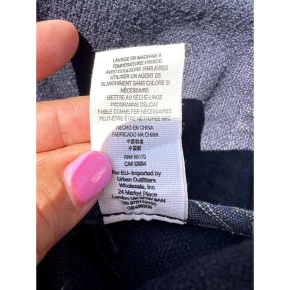 Free People Pea Coat Women Small Navy Blue Two Button Long Sleeve Collar Pockets - Picture 12 of 13